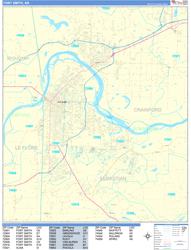 Fort Smith Wall Map Basic Style 2024